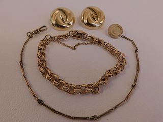 4 PIECES GOLD JEWELRY 