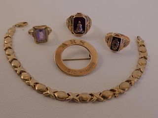 5 PIECES GOLD JEWELRY