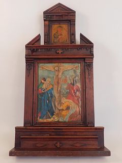 ANTIQUE ALTARPIECE WITH ICONS