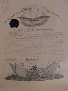 SIGNED US GRANT 1876 APPOINTMENT