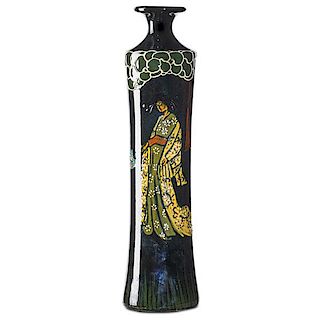 F. H. RHEAD;  WELLER Rare Jap Birdimal vase
