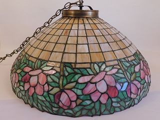 OLD LEADED GLASS CEILING SHADE 