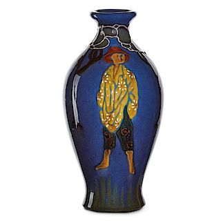 F.H. RHEAD;  WELLER Small Rhead Faience vase