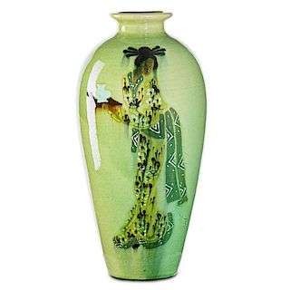 F.H. RHEAD;  WELLER Jap Birdimal vase