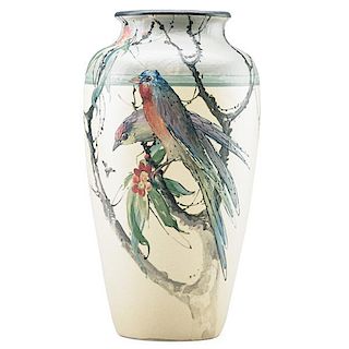 WELLER Hudson vase with sparrows