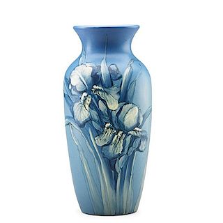 WELLER Tall Hudson vase with irises