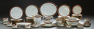 French Eighty-Six Piece Set of Limoges Porcelain Dinnerware, 20th c., by Societe Limousine, consisting of 12 soup bowls, 31 dinner plates, 11 salad pl