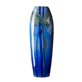 C. LEFFLER;  WELLER Blue Louwelsa vase