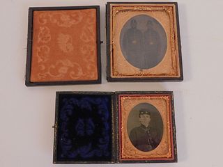 2 UNION SOLDIERS AMBROTYPE PHOTOS 