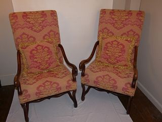 PAIR WILLIAM & MARY EASY CHAIRS