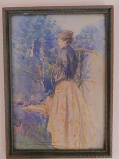 IMPRESSIONIST WATERCOLOR OF A LADY 