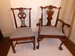 SET 8 CHIPPENDALE CHAIRS