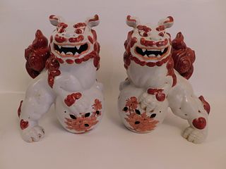 PAIR CHINESE FOO DOGS 