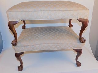 PAIR CHIPPENDALE FOOTSTOOLS