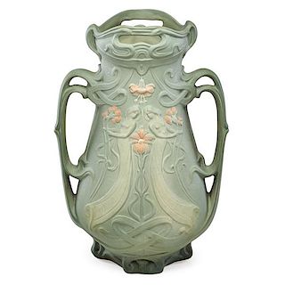 WELLER Large two-handled Matt Ware vase