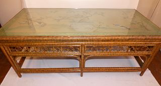 ASIAN BAMBOO PAINTED COFFEE TABLE 