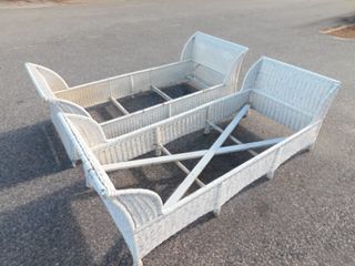 PAIR WICKER DAY BEDS 