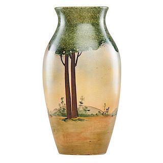 ROSEVILLE Tall Painted Pauleo vase