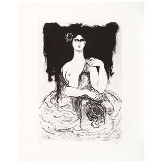 JOSÉ GARCÍA OCEJO (Córdoba, Veracruz, 1928 - Ciudad de México, 2019) Mujer, 1993 Firmado. Grabado al aguatinta. 48.7 x 34.5 cm