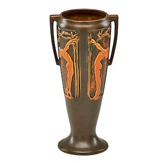 ROSEVILLE Rosecraft Panel vase w/ nudes