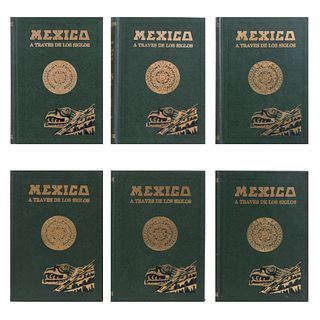 México a través de los Siglos. Riva Palacio, Vicente. México: Editorial Cumbre, sin año.  Historia General y Completa... Piezas: 6.