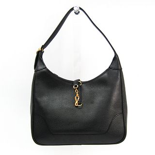 Hermes Trim 31 Women's Togo Leather Shoulder Bag Black