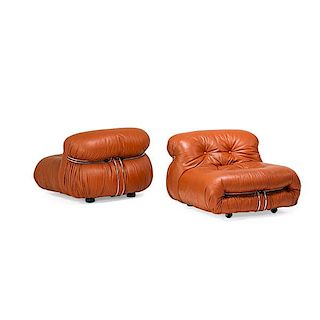 SCARPA; CASSINA Pair of Soriana lounge chairs