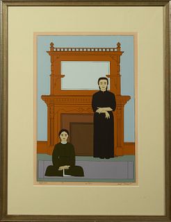 Will R. Barnet (1911-2012, New York/Massachusetts), "Reflection," c. 1971, serigraph on paper, edition 78/225, signed lower right margin and titled lo