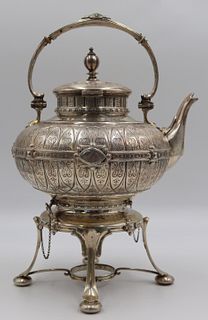 SILVER. German C. Becker .800 Silver Teapot on