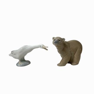 Pair of Lladro Porcelain Animal Figurines