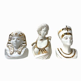 3 Piece Ceramic Egyptian Sculptures.