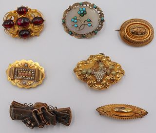 JEWELRY. Grouping of (7) Antique/Vintage Brooches.
