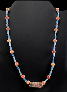 Egyptian Carnelian and Glass Bead Necklace