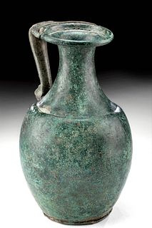 Roman Bronze Pitcher w / Bust  of Female Deity