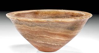 Bactrian / BMAC Banded Alabaster Shallow Bowl