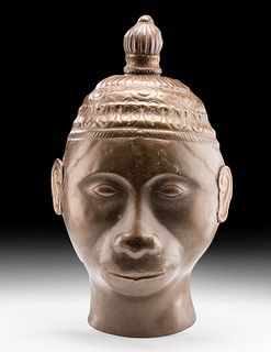 18th C. Indian Brass Bhuta Mask of Hanuman