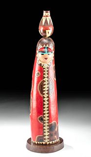 Bob Dunfield Painted Gourd - Native American Figure