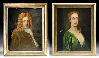 Framed Antique Portraits - Col. Richard & Anne Lee