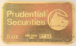 Five Ounce Gold Prudential Securities.