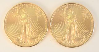 Two Gold Eagles, 1 oz. each.