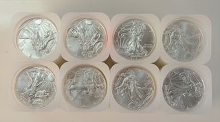 Eight Rolls of Silver Eagles, 1 oz. each, 160 t.oz.
