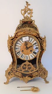 Louis XV Style Faux Boule Mantle Clock, with porcelain Roman numerals, height 22 inches.