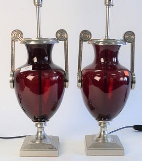 Pair Decorative Table Lamps, height 30 inches.