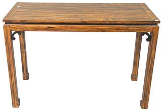 Grain Painted Hall Table, Chinese design, height 29 inches, top 19" x 42".