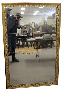 George III Style Rectangular Two-Part Mirror, having gilt and jeweled openwork frame, possibly Irish, 60" x 38".