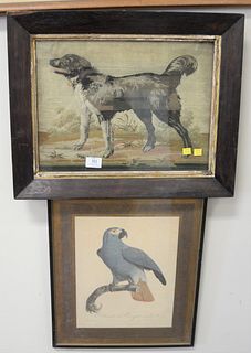 Three Piece Lot, to include a Jacques Barraband framed engraving of a parrot, "Thistle", a maritime lithograph by Currier and Ives; along with a frame