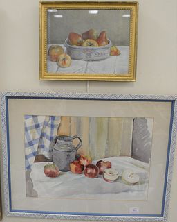 Three Framed Still Lifes, to include Continental School, early 20th Century, still life with grapes and a pomegranate, oil on panel, monogrammed indis