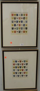 Set of Four Engravings of Common English Coat of Arms, by Joseph Mutlow, published in 1808 by John Wilkes, sight size of each 10" x 7 1/2".