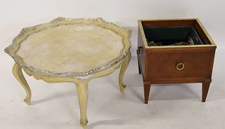 Silver Gilt Coffee Table Together With A Campaign