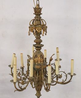 Antique And Fine Quality Bronze Chandelier.